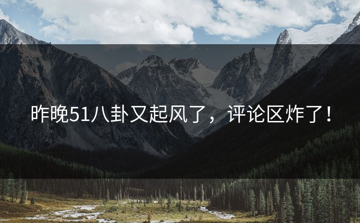 昨晚51八卦又起风了,评论区炸了! 昨晚51八卦又起风了,评论区炸了!