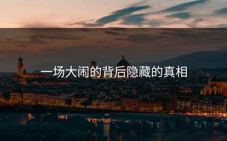一场大闹的背后隐藏的真相 一场大闹的背后隐藏的真相